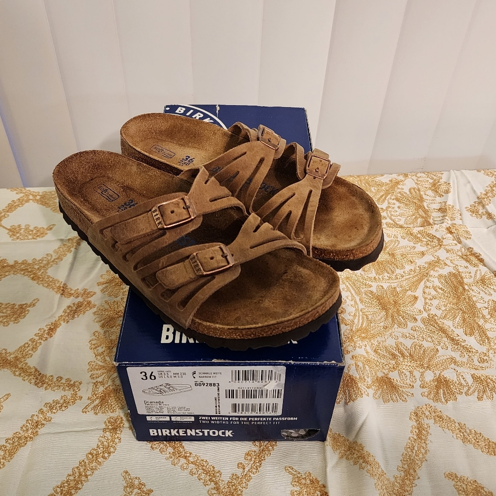 Birkenstock Granada sandals - Tabacco Brown - Sz36 Narrow (US Ladies Sz 5)